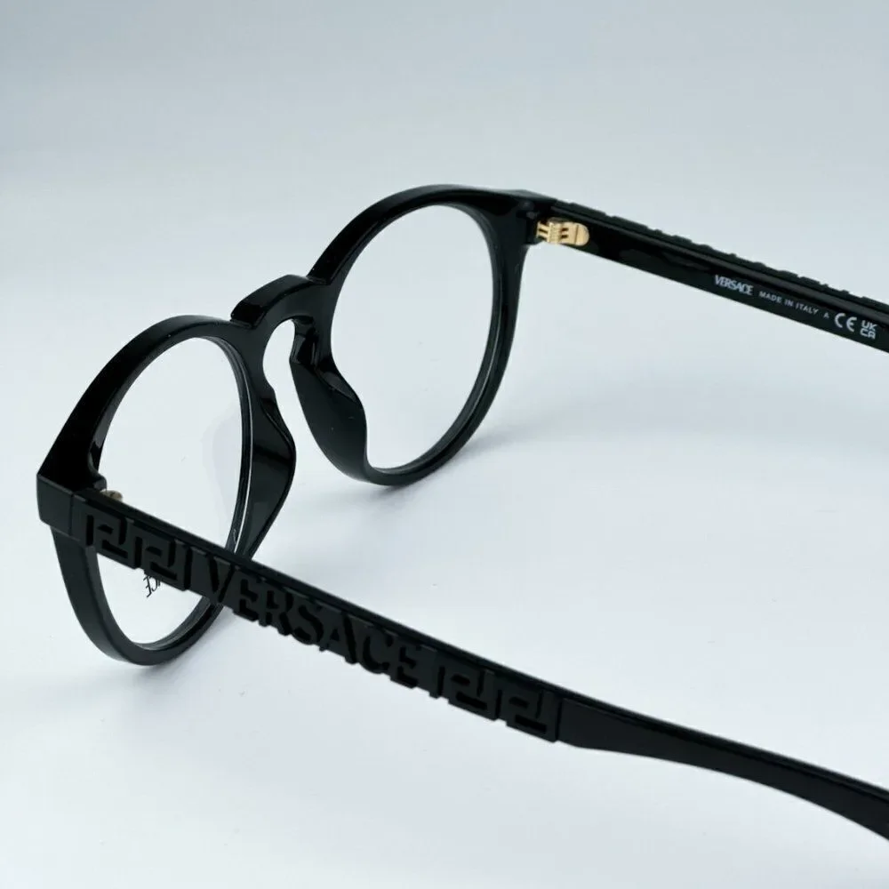 NEW Versace VE3355U GB1 Black Oval Unisex Eyeglasses VE 3355U